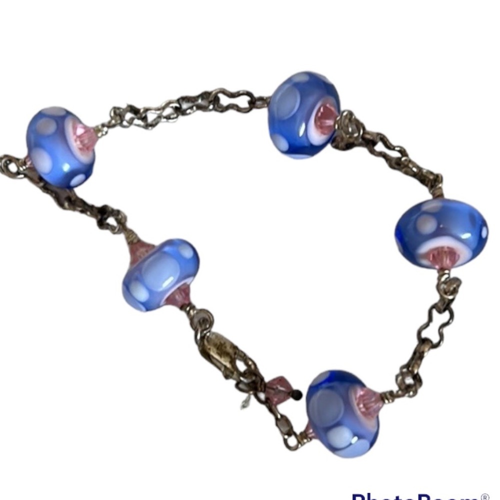 MURANO glass bead silver bracelet